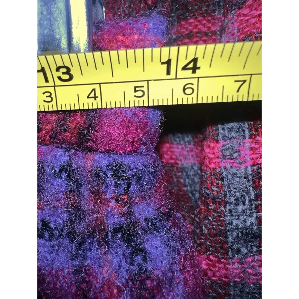 VTG 70s Albert Capraro Mohair Plaid Skirt Suit Crop Jacket Set NWOT XS 0 2
